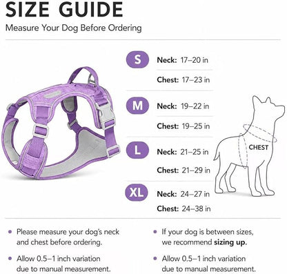 No Pull Dog Harness with Built-in Hidden AirTag & GPS Tracker Holder, Reflective Adjustable Escape-Proof Vest Harness for Small & Medium Dogs (Purple, S)