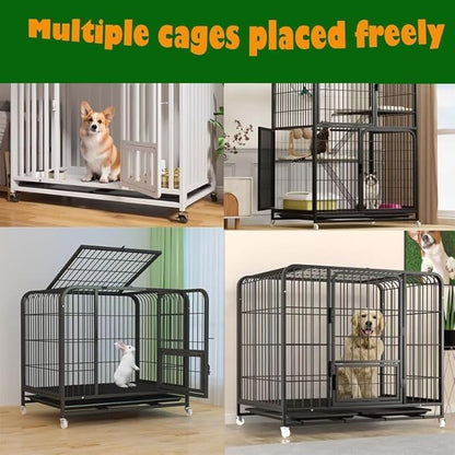54 oz Pet Food Dispenser, Gravity Feeder Bowl for Cage, Auto Feeder for Ferret, Cat, Dog and Other Small & Medium Animals, Compatible with Widemouth Cages(Brown)