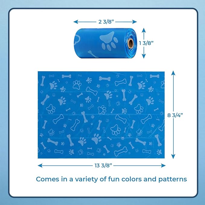 Best Pet Supplies Dog Poop Bags for Waste Refuse Cleanup, Doggy Roll Replacements for Outdoor Puppy Walking and Travel, Leak Proof and Tear Resistant, Thick Plastic - Assorted, 360 Bags