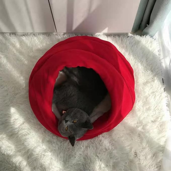 Pet Bed, Small Pet Animals Bed，Warm Cave Nest，Cozy Pet Bed，Kennel Teddy Small Winter Thickened Warm pet cat Litter Closed Four Seasons General cat Villa。 (Color : Green, Size : X-Small)