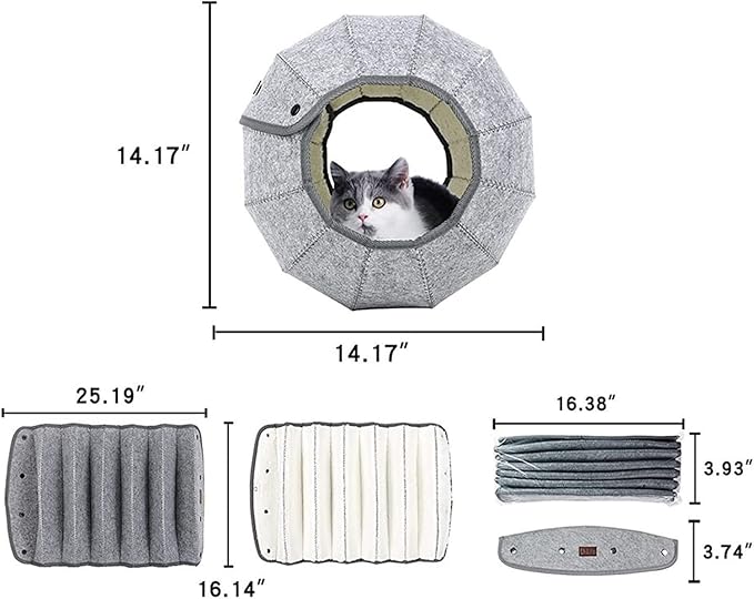 Foldable Pet Bed Cat Litter Breathable Kennel Cave Tunnel Toy Semi-Enclosed Creative Cat Mat Four Seasons Pet Supplies Felt Cloth
