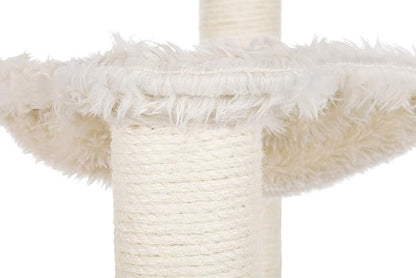 TRIXIE Baza Cat Tower – Cat Tree with Jute Scratching Posts, Condo, Hammock & Removable Bed – Indoor Cat Furniture for Scratching & Climbing – Cream, 22.4" x 18.5" x 38.6"