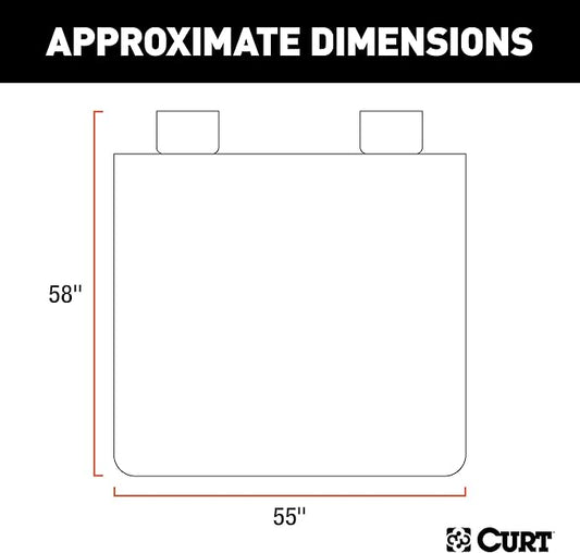 CURT 18510 Seat Defender 58-Inch x 55-Inch Grey Waterproof Universal Bench Car Seat Cover Protector