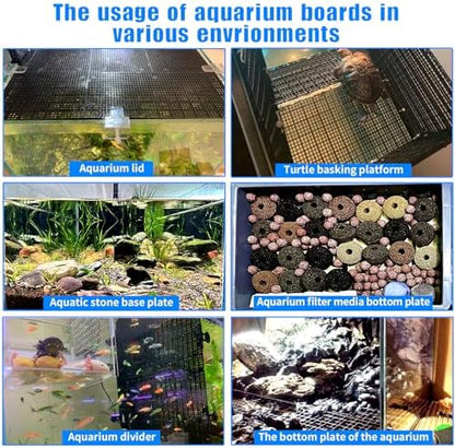 8pcs Fish Tank Divider with 10 pcs Suction Cups DIY Adjustable Aquarium Divider Filter Bottom Fish Tank Isolation Board Egg Crate