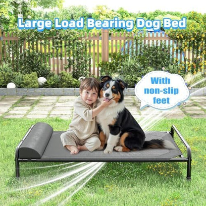 Simple Trending Elevated Dog Bed for Large Dogs, 44.5" x 31", Black