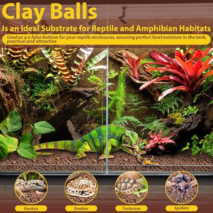 Legigo 4 LB Organic Expanded Clay Balls Terrarium Substrate for Reptiles