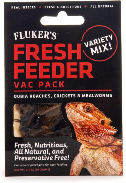 Fluker's Fresh Feeder Vac Pack Variety Mix, All Natural and Preservative Free, Great for Insect Eating Reptiles, Birds, Tropical Fish or Small Animals, 0.7 oz