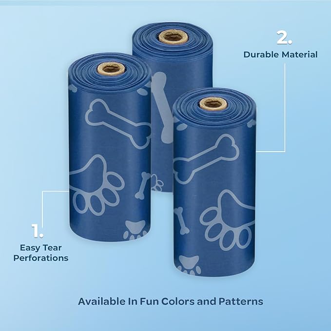 Best Pet Supplies Dog Poop Bags for Waste Refuse Cleanup, Doggy Roll Replacements for Outdoor Puppy Walking and Travel, Leak Proof and Tear Resistant, Thick Plastic - Loyal Blue, 150 Bags
