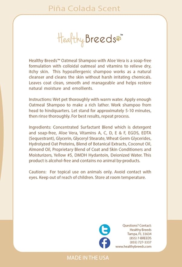 Healthy Breeds Maltipoo Oatmeal Shampoo with Aloe 16 oz (Pack of 2)