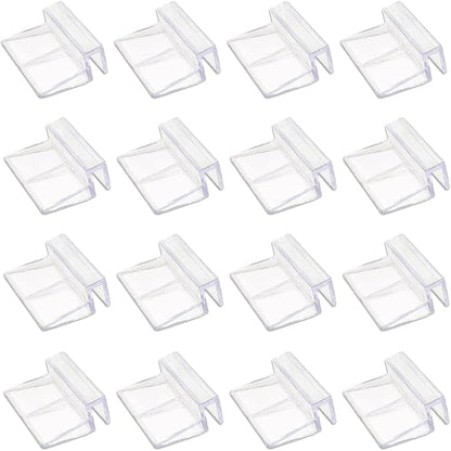 16 PCS 6mm Acrylic Aquarium Cover Clip, Clear Fish Tank Glass Cover Clip Support Holder Universal Lid Clips for Rimless Aquariums