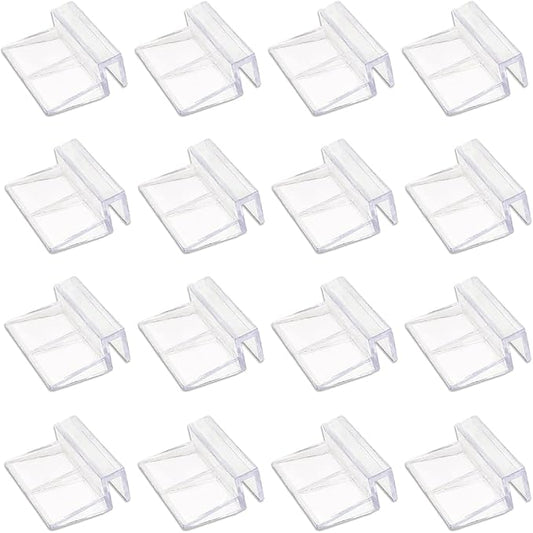 16 PCS 6mm Acrylic Aquarium Cover Clip, Clear Fish Tank Glass Cover Clip Support Holder Universal Lid Clips for Rimless Aquariums