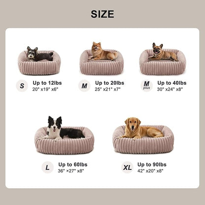 FURTIME Medium Dog Beds for Medium Dogs Washable, Orthopedic Dog Bed, Rectangle Warming Soft Calming Sleeping Puppy Bed Durable Pet Bed with Anti-Slip Bottom