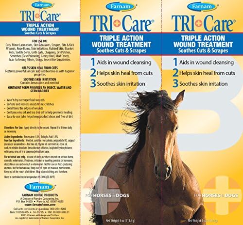 Farnam Triple Action Wound Treatment | for Horses, Ponies and Dogs | 4 oz (Pack of 2)