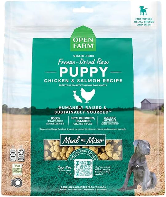 Open Farm Freeze Dried Raw Puppy Food, Chicken & Salmon Morsels, 13.5oz Bag