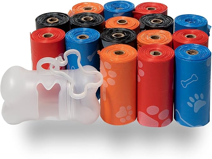 Best Pet Supplies Dog Poop Bags for Waste Refuse Cleanup, Doggy Roll Replacements for Outdoor Puppy Walking and Travel, Leak Proof and Tear Resistant, Thick Plastic - Assorted, 240 Bags