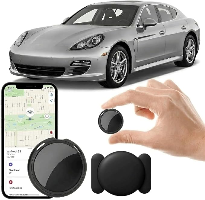 GPS Tracker for Vehicles No Subscription Works with Find My(iOS Only)Hidden | Magnetic Case Mini Car Locator Real-Time Global Tracking Device for Vehicles Motorcycles Waterproof Key Finder No Monthly Fee