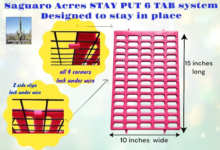 Saguaro Acres Rabbit and Small Animal Cage Resting Mat for Wire Floored Cages 2 Pack (Pink)