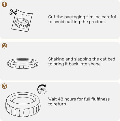 FUKUMARU Cat Bed, Corduroy Round Cat Beds for Indoor Cats, Washable Fluffy Pet Bed for Cats and Puppy, Soft Cute Small Dog Beds, Green