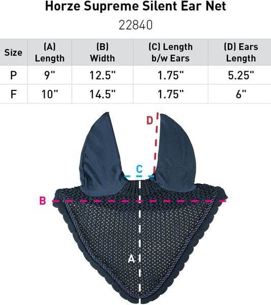 Horze Horse Ear Bonnet, Breathable, Secure Horse Fly Mask with Ears