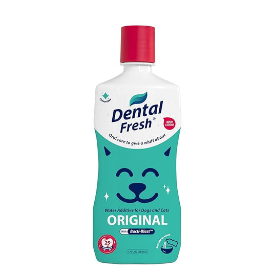 Dental Fresh Original Water Additive for Dogs & Cats, 17 Fl Oz, Daily Teeth & Breath Care to Help Freshen Breath