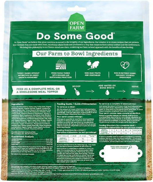 Open Farm Freeze Dried Raw Dog Food, Turkey Bite-Sized Morsels, 22oz Bag