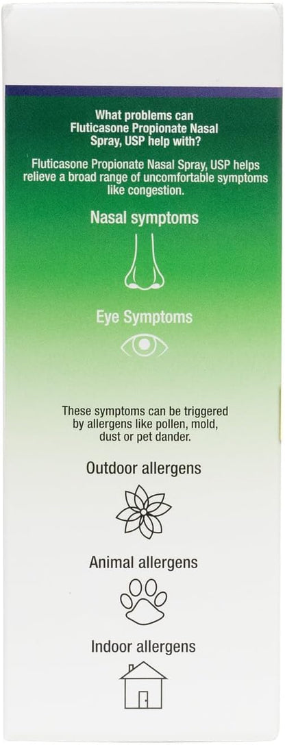 HealthA2Z® Fluticasone Propionate Nasal Spray | 50 mcg per Spray | 24 Hour Allergy Relief | 144 Sprays | 0.62 fl oz. (18.2mL) (0.62 fl oz. (Pack of 1))