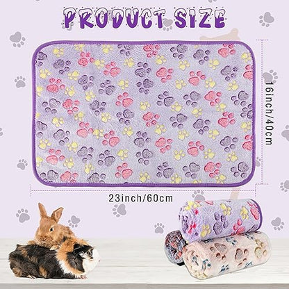 YUEPET Guinea Pig Blankets 3 Pack, Waterproof-Backed Fleece Liners, S