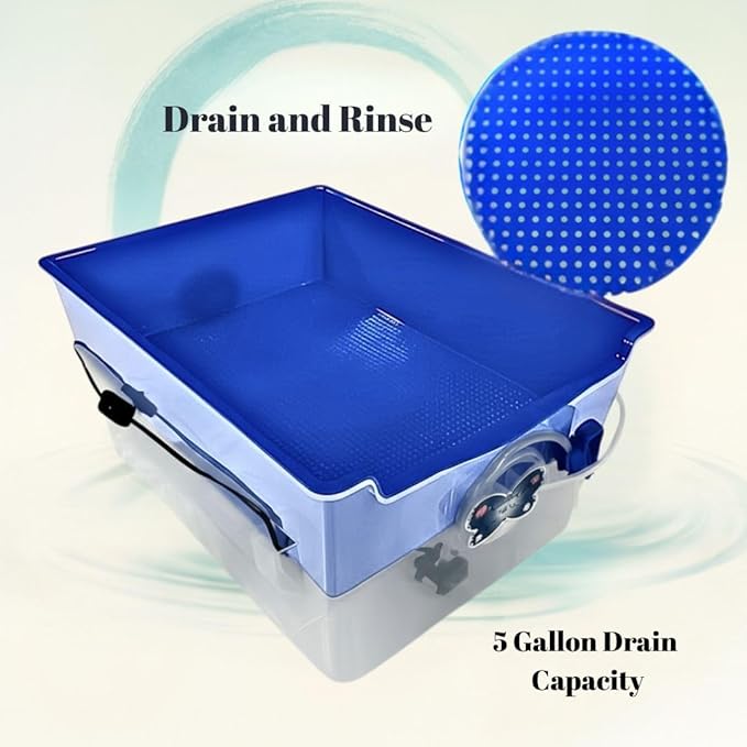 Clean Stream Cat Litter Box – No Litter System, Rinse & Drain Design, Mess-Free, Reusable Natural Gravel, No Tracking, Easy Clean