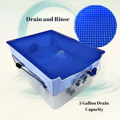 Clean Stream Cat Litter Box – No Litter System, Rinse & Drain Design, Mess-Free, Reusable Natural Gravel, No Tracking, Easy Clean