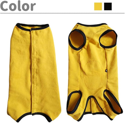 Dog’s Recovery Suit Post Surgery Shirt for Puppy, Wound Protective Clothes for Little Animals(Yellow-s)