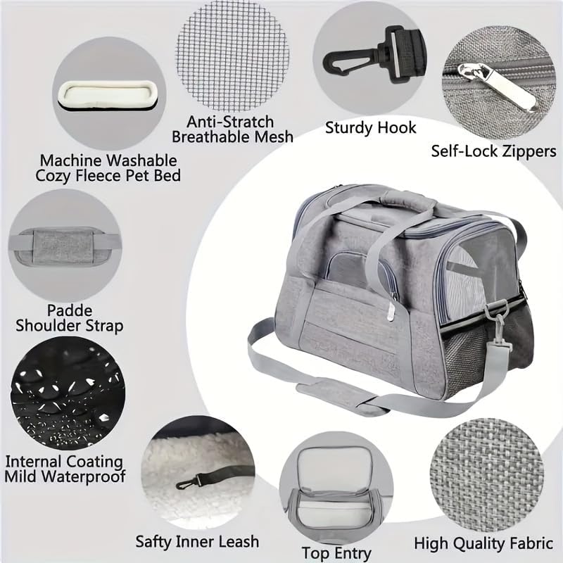 Cat Carrier Bag, Airline Approved Soft Carrier for Cats & Small Dogs