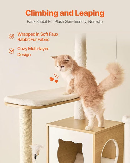 VEVOR Large Cat Tree, 68.9 inches Tall, Cat Tower, Multi-Level Cat Condo Furniture Activity Center with Cozy Perches, Sisal Scratching Posts, Hammock, Big Kittens House for Indoor Cats Play & Rest