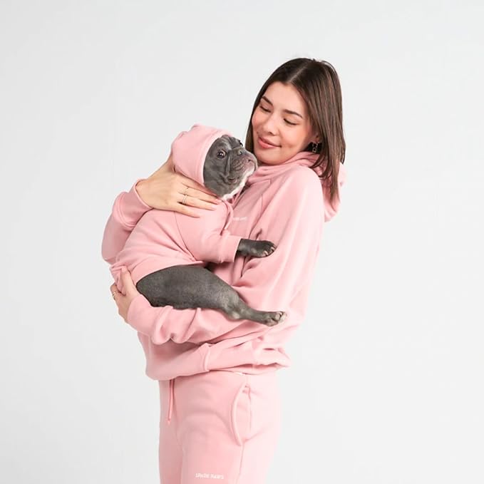 Spark Paws Dog Hoodie – Premium Dog Sweater for Small, Medium, and Large Dogs | Warm Outfits for French Bulldogs, Pitbull, Puppy, Winter Jacket Alternative - Dusty Pink - 4XL
