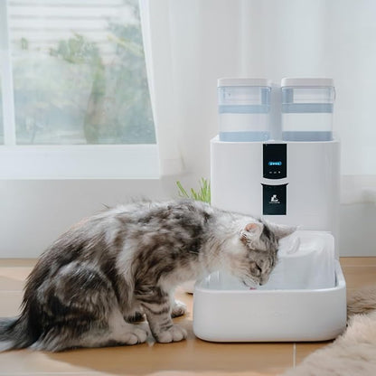 Automatic Cat Water Fountain 10L/338 oz Self Filling, Pet Drinking Fountains Dogs, Smart Bowl 5G WiFi Filtered Water Dispenser Easy Cleaning Oxygen-Rich, Wastewater Separate, No Slime, Quiet