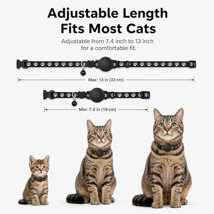 Pet Tracker,GPS Collar for Cats (iOS Only) Smart tag,Waterproof Compatible with Apple Find My,No Monthly Fee,Advanced Tracking Solution Smart Collar for Pet Safety Ideal Small Large Cats