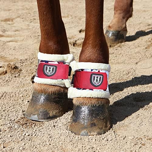 Harrison Howard Essential Premium Horse Pastern Wraps with Berber Fleece Lining Shock Absorbing Unhindered Movements, Sold in Pairs