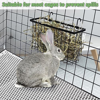 kathson Rabbit Hay Feeder 2 Pack, Metal Bunny Hay Rack for cage with Hooks, Rabbit hay Holder for Bunny Guinea Pig Chinchilla