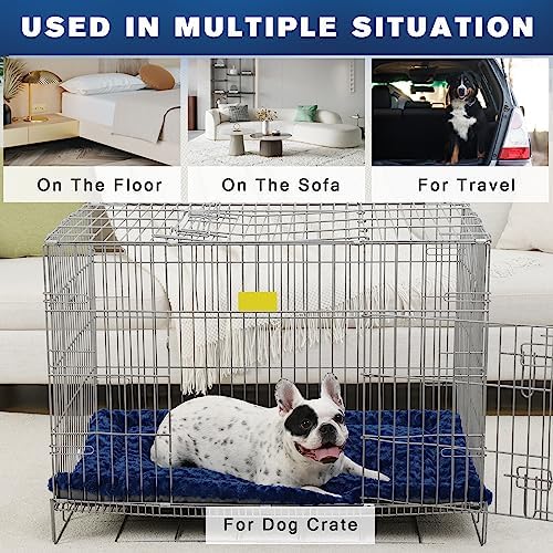 Exsnugy Washable Dog Bed Mat Medium Size Fluffy Pet Crate Pad 30x19
