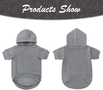 KOOLTAIL Dog Hoodie for Large Medium Small Dogs, Soft and Warm Pet Sweater with Leash Hole and Pocket Boy Girl, Puppy Fall Winter Jacket Clothes,French Pitbull Cold Weather Coat Sweatshirt,Grey XL/XXL