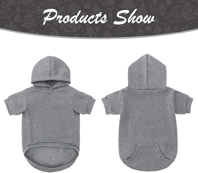 KOOLTAIL Dog Hoodie for Large Medium Small Dogs, Soft and Warm Pet Sweater with Leash Hole and Pocket Boy Girl, Puppy Fall Winter Jacket Clothes, French Pitbull Cold Weather Coat Sweatshirt, Grey SM