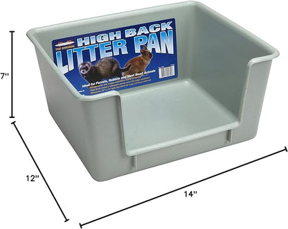 Marshall High Back Litter Pan for Ferrets – 12" x 14" – Durable, Easy-to-Clean Design with Mess-Reducing Back Wall – Ideal for Small Animal Cages – Assorted Colors
