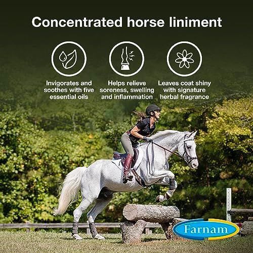 Farnam Vetrolin Horse Liniment for Muscle Soreness, Stiffness and Inflammation Relief on Horses, Helps Reduce Swelling 128 Ounces
