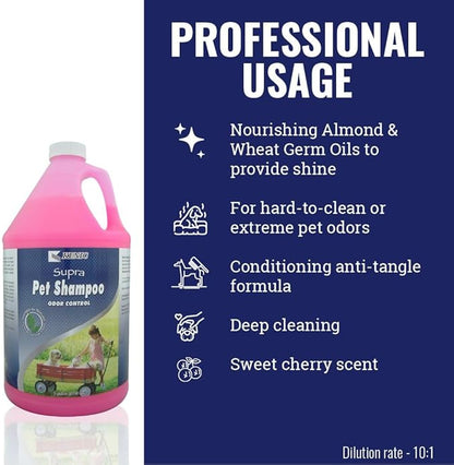 Kenic Supra Deodorizing Dog Shampoo, Powerful Odor Control Deep Clean, Naturally Derived Ingredients, Professional Groomer Formula, Made in USA