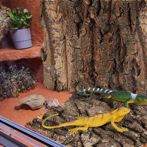SHINEOFI Cork Bark Reptile Tank Background 4 pcs Terrarium Decor for Gecko Lizard Frog Bearded Dragon Natural Bark Pieces 5.90 X 5.90 X 0.78 in