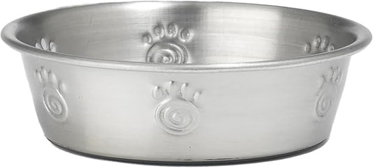 PetRageous 60046 Cayman Classic Non-Skid Stainless-Steel Dishwasher Safe Bowl 1-Cup Capacity 4.5-Inch Diameter 1.5-Inch Tall for Small Dogs and Cats of Any Size, Metallic