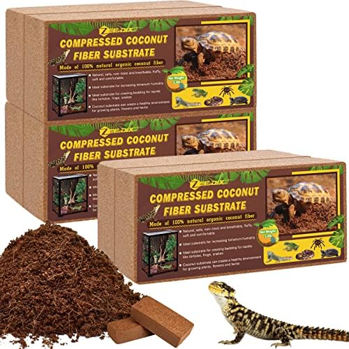 ZeeDix 6 Pack Coconut Fiber Substrate, Premium Coco Coir Reptile Substrate