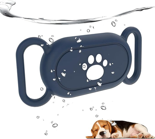 Waterproof Dog Collar Holder Compatible with Samsung Galaxy SmartTag2, Silicone GPS Tracker Hidden Loop Holder for Smart Tag2, Anti-Lost Tag2 Case (Blue)