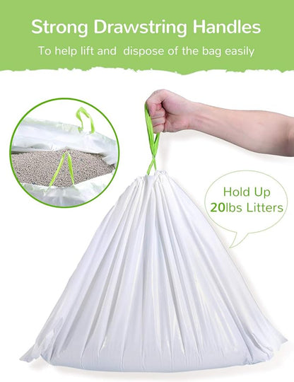 Litter Box Liners, 34 Count Jumbo Cat Litter Pan liners, Drawstring Litter Liner Bags For Litter Box, Easy Clean Up Thick Large Kitty Litter Liner XL, Eco Friendly Pet Cat Supplies(36" x 19")