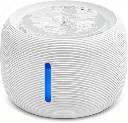 85oz/2.5L Cat Water Fountain, Automatic Pet Water Fountains for Cats Indoor | Cat Water Bowl Dispenser for Cats, with LED Light & Water Level Window - for Pets & Small Animals
