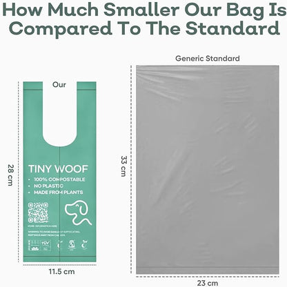 Small Dog Poop Bags – Biodegradable & Compostable Dog Poop Bags with Tie Handles | TINY WOOF Mini Poo Bags (360 Count) Chihuahua, Pomeranian, Toy Poodle and Puppies